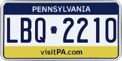 PA license plate LBQ2210