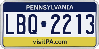 PA license plate LBQ2213