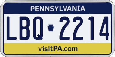PA license plate LBQ2214
