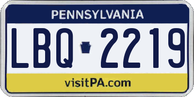 PA license plate LBQ2219