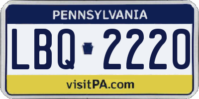 PA license plate LBQ2220