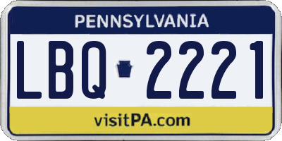 PA license plate LBQ2221