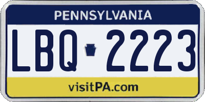 PA license plate LBQ2223