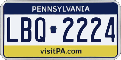 PA license plate LBQ2224