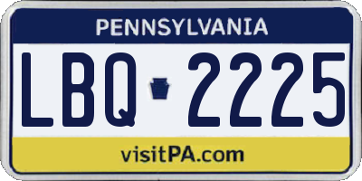 PA license plate LBQ2225