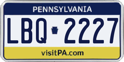 PA license plate LBQ2227