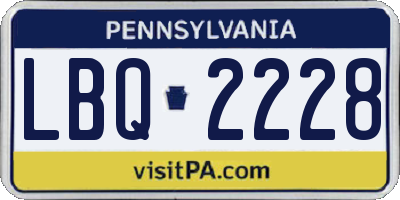 PA license plate LBQ2228