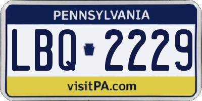 PA license plate LBQ2229