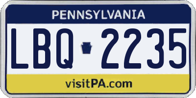 PA license plate LBQ2235