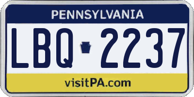 PA license plate LBQ2237