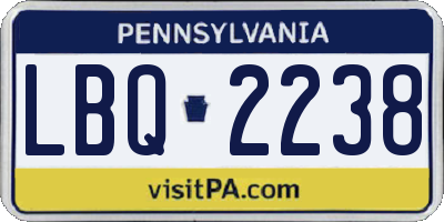 PA license plate LBQ2238