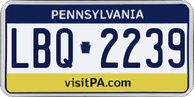 PA license plate LBQ2239