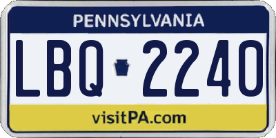 PA license plate LBQ2240
