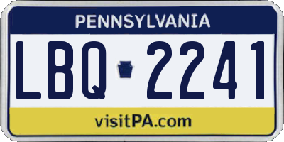 PA license plate LBQ2241