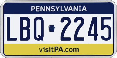 PA license plate LBQ2245