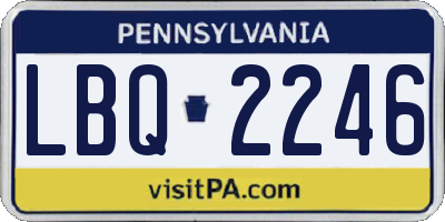 PA license plate LBQ2246