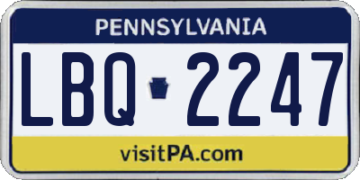 PA license plate LBQ2247