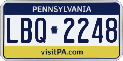 PA license plate LBQ2248