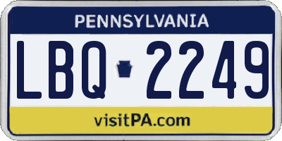 PA license plate LBQ2249