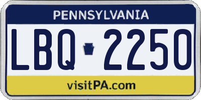 PA license plate LBQ2250