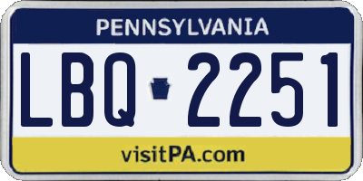 PA license plate LBQ2251