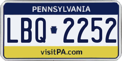 PA license plate LBQ2252