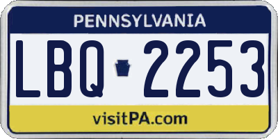 PA license plate LBQ2253