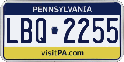 PA license plate LBQ2255