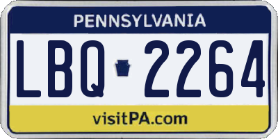 PA license plate LBQ2264