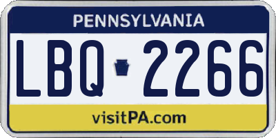 PA license plate LBQ2266