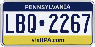 PA license plate LBQ2267