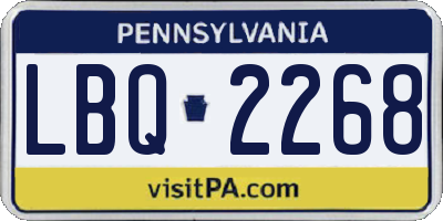 PA license plate LBQ2268