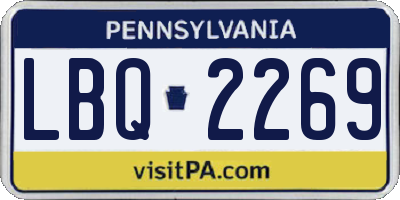 PA license plate LBQ2269