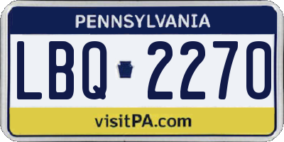 PA license plate LBQ2270