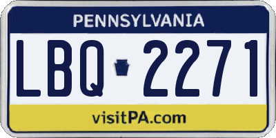 PA license plate LBQ2271
