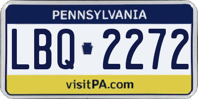 PA license plate LBQ2272