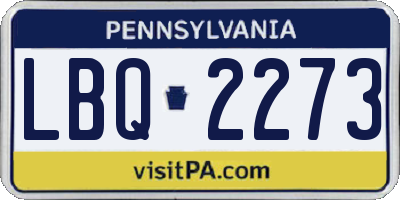 PA license plate LBQ2273