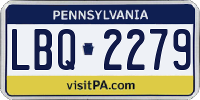 PA license plate LBQ2279