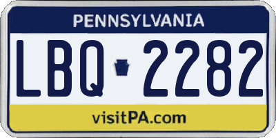 PA license plate LBQ2282