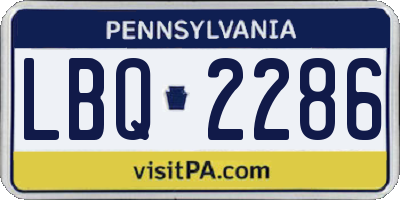 PA license plate LBQ2286