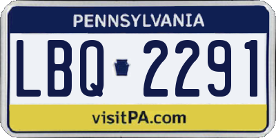 PA license plate LBQ2291