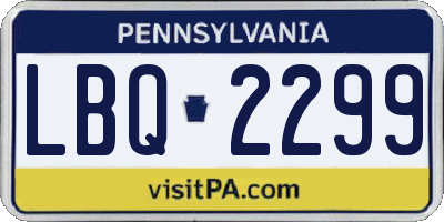 PA license plate LBQ2299