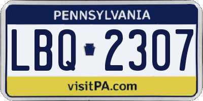 PA license plate LBQ2307