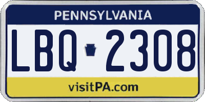 PA license plate LBQ2308
