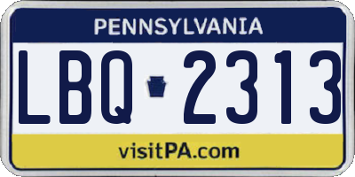 PA license plate LBQ2313