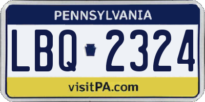 PA license plate LBQ2324