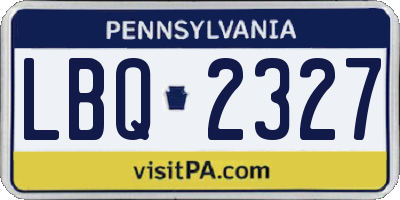 PA license plate LBQ2327