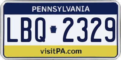 PA license plate LBQ2329