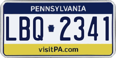 PA license plate LBQ2341