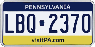 PA license plate LBQ2370